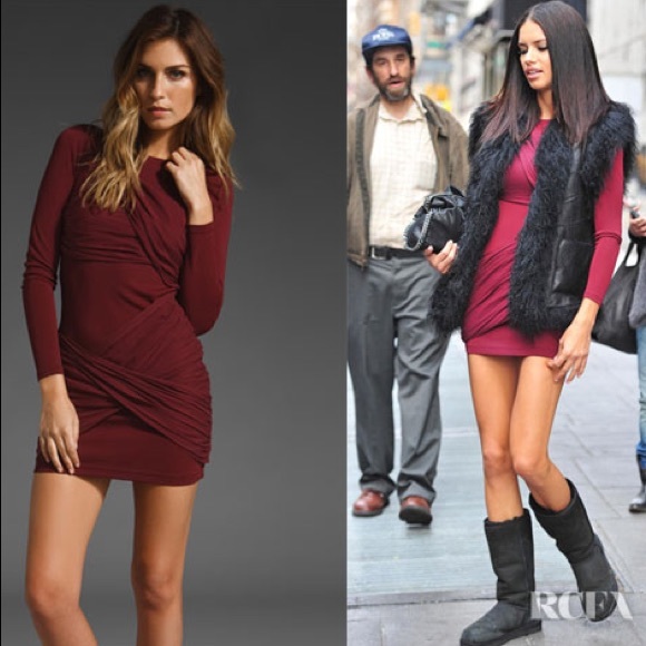 Alice + Olivia Dresses & Skirts - Alice + Olivia long sleeve goddess dress wine